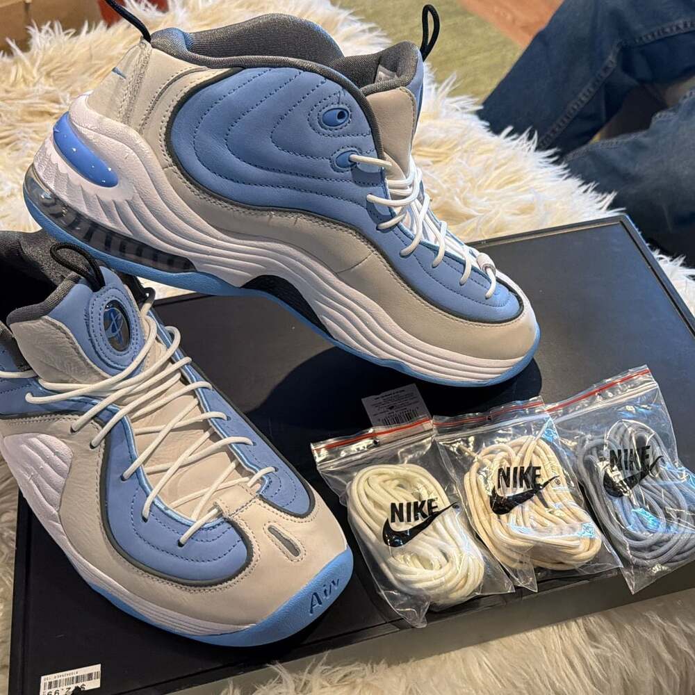 Nike Air Blue and White High-Top Sneakers